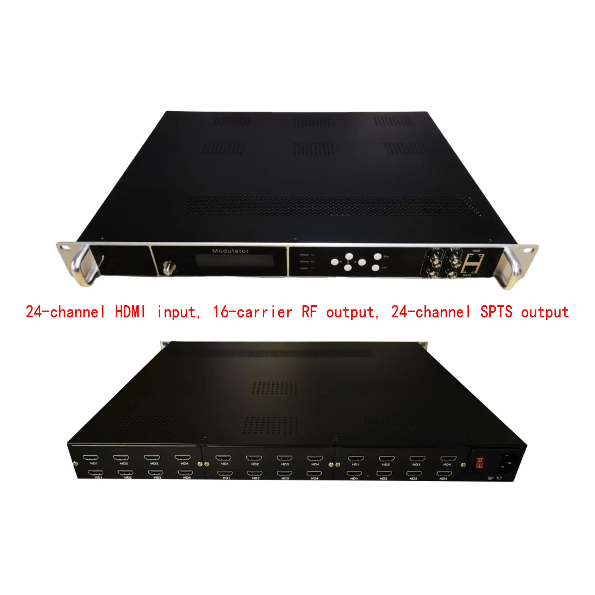 24 Hdmi a Rf Ip a Rf Asi modulador Dvb-t Dvb-c Atsc Isdbt H265 H264 Iptv codificador Hdmi a Ip modulador de codificador Catv