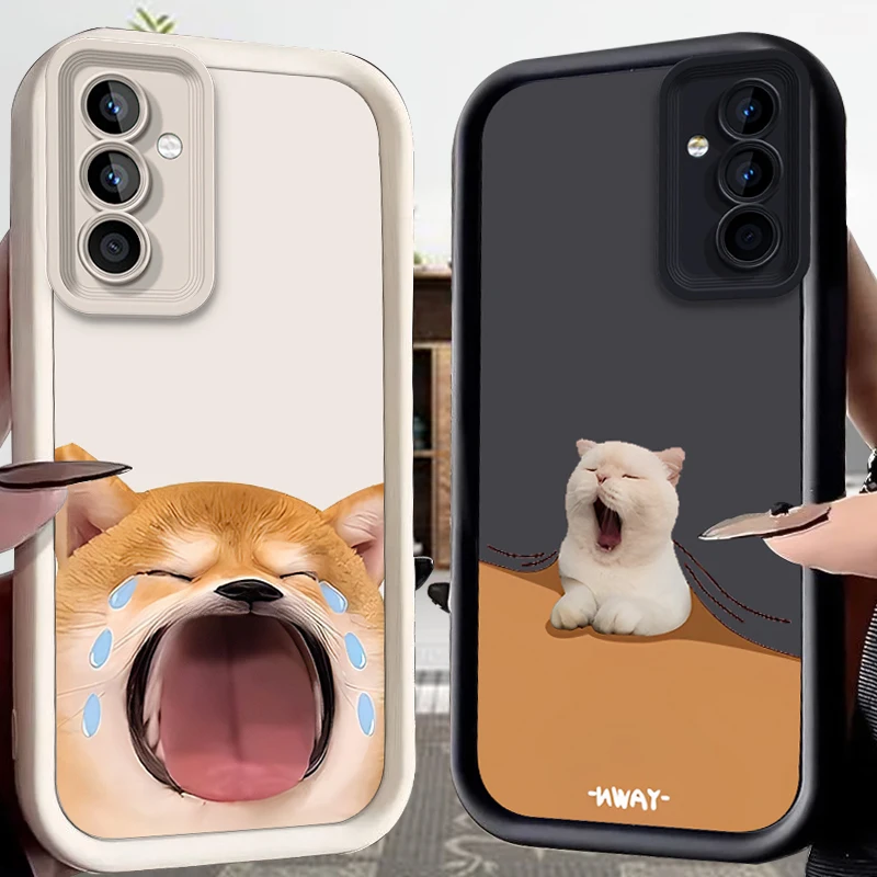 Funda de silicona con diseño de perro gato para Samsung Galaxy, protector de silicona para modelos A31, A30, A24, A23, A22, A21S, A20S, A20, A14, A13, A12, 4G, A11, A10S, A05, A05S, A04 y A03