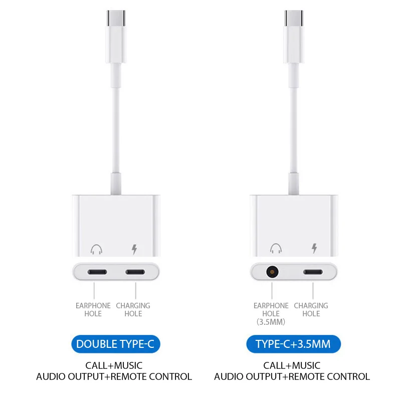 Adaptador de auriculares USB-C para iPhone 15 Pro Max Xiaomi Samsung Aux Audio Splitter tipo C a adaptador de 3,5mm Cable Jack para auriculares - imagen 4