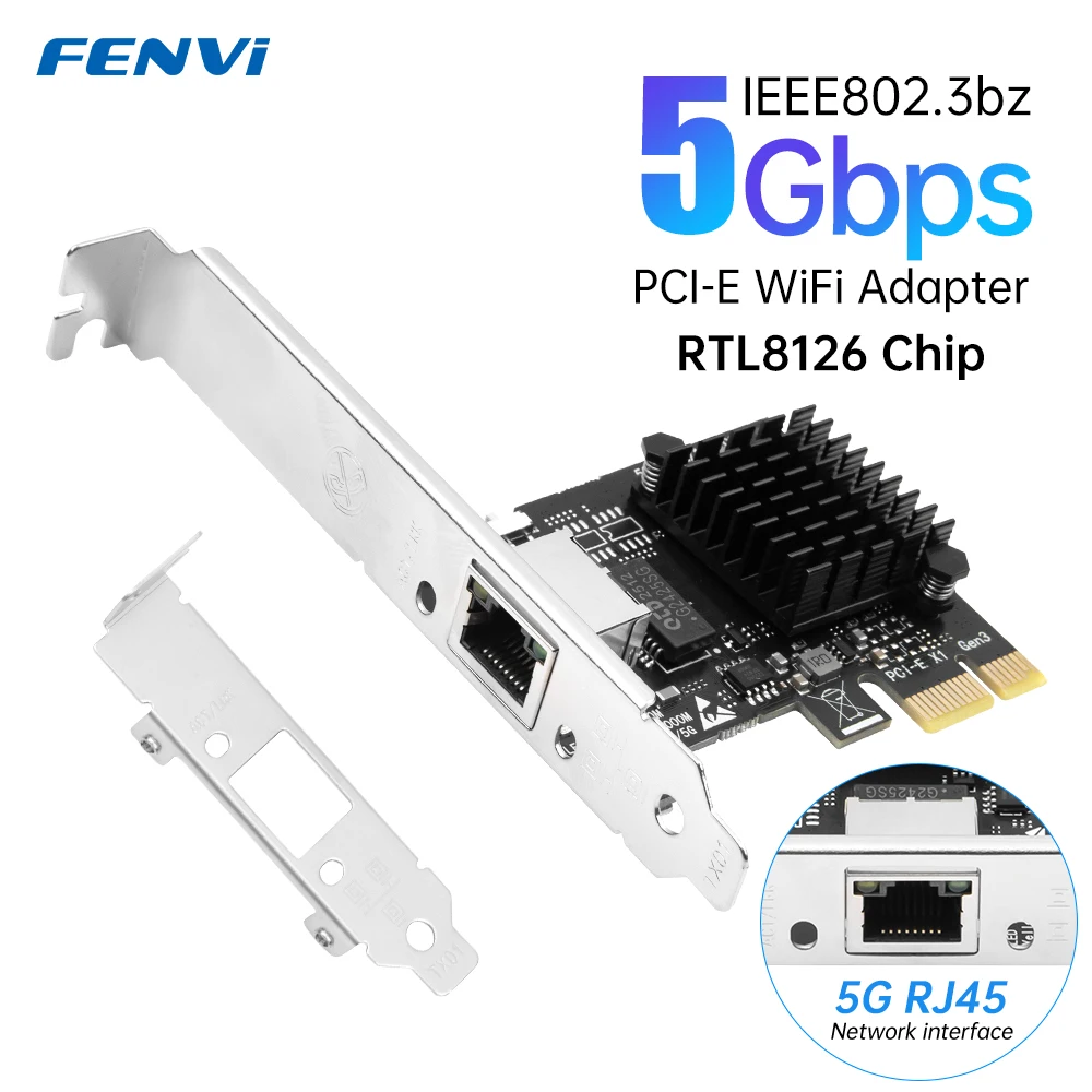 Fenvi 5G PIC-E a tarjeta de red RJ45 Chip RTL8126 10/100/2500/5000Mbps adaptador de interfaz Gigabit Ethernet para PC de escritorio - imagen 2