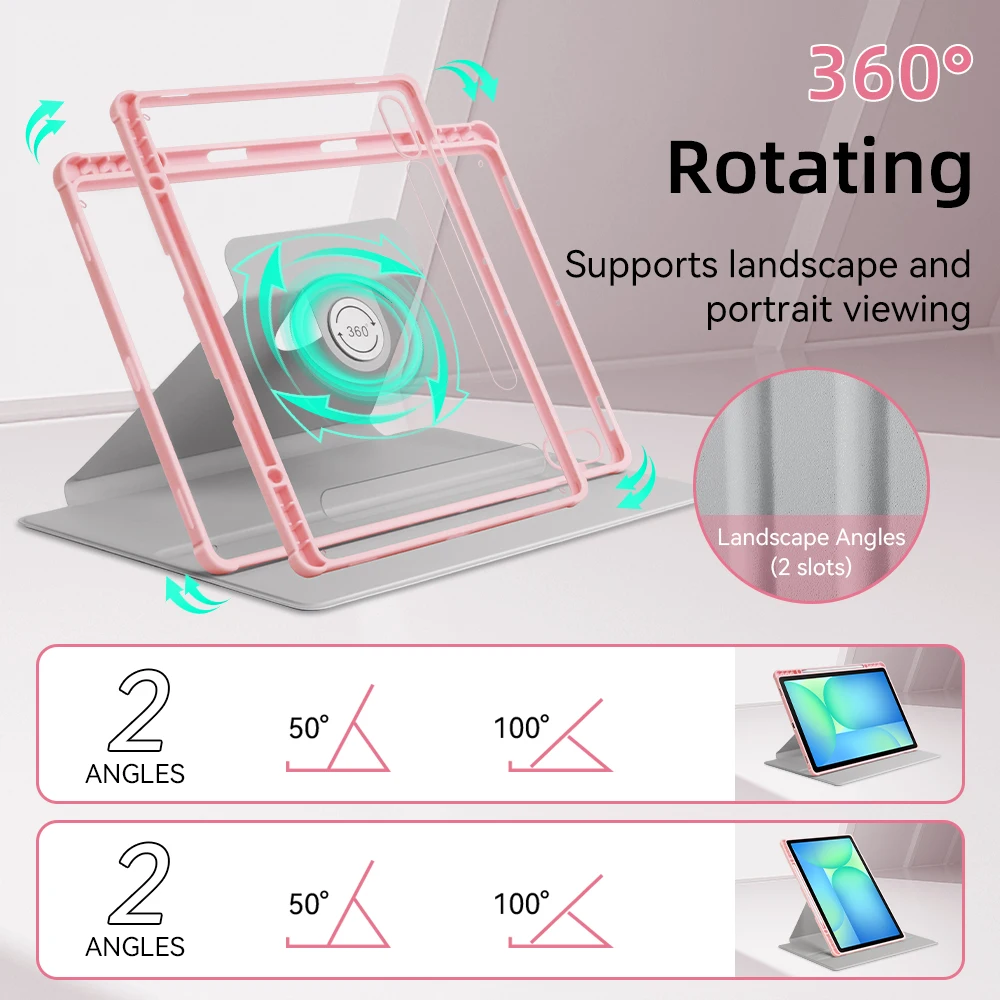 Rotación de 360 para Samsung Galaxy Tab A9 Plus A8 10,5 funda taza de té Bunny Galaxy Tab S10 S9 FE 10,9 S7 S8 11 PLUS 12,4 13,1 S6 Lite - imagen 5