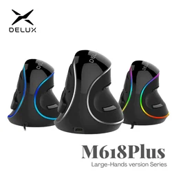 Delux M618 PLUS Ratón Vertical Ergonómico Inalámbrico 4000 DPI