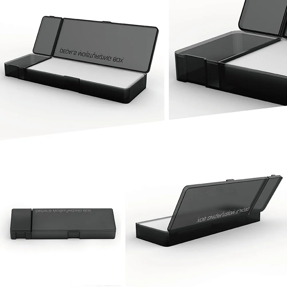 Caja de pegatinas de calcomanías al agua para modelo Gundam, accesorios de herramientas de Hobby DIY, estuche hidratante para manualidades de Hobby negro de plástico de alta calidad - imagen 3