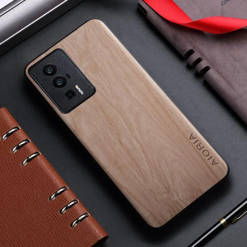 Funda para Xiaomi Poco F5 M3 M4 M5 M5S X3 X4 X5 Pro GT NFC funda de cuero con patrón de madera de bambú para xiaomi f5 pro c40 funda capa - imagen 2