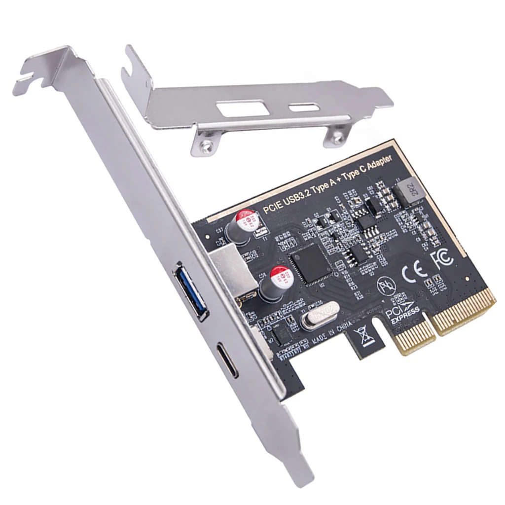 Tarjeta de expansión PCI-E X4 a 2 puertos TYPE-C + A, USB3.2 gen2, tarjeta adaptadora PCI Express de doble canal de 10Gbps para chasis 4U 2U, PC de escritorio