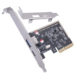 Tarjeta de expansión PCI-E X4 a 2 puertos TYPE-C + A, USB3.2 gen2, tarjeta adaptadora PCI Express de doble canal de 10Gbps para chasis 4U 2U, PC de escritorio