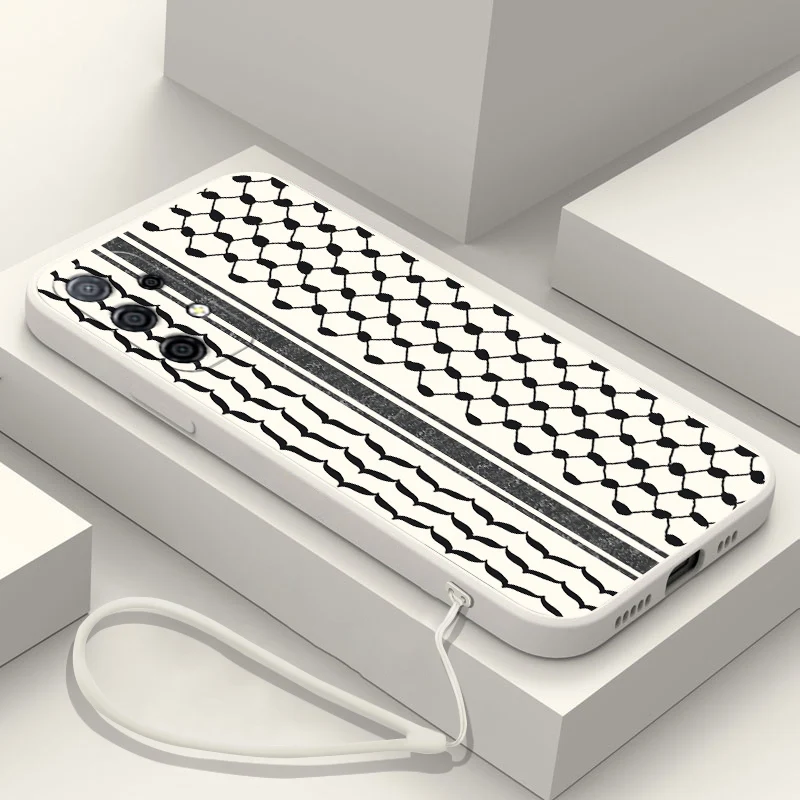 Funda Hattah Keffiyeh para Samsung A54 A34 A73 A53 A33 A23 A14 A13 A03 A04 A72 A52 A32 A22 A12 A71 A51 4G 5G con correa de mano - imagen 5