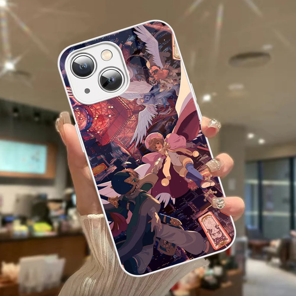 Funda de teléfono Card Captor de vidrio templado para Iphone 14 13 12 11 Pro Mini XS MAX 14Plus X XS XR Fundas - imagen 2