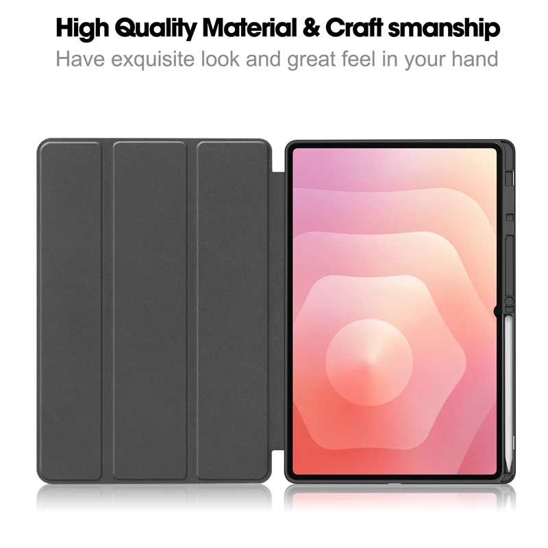 Para Samsung Tab S11 Ultra funda con portalápices funda inteligente magnética de cuero PU triple para Galaxy Tab S11 Ultra funda de 14,6 pulgadas - imagen 4