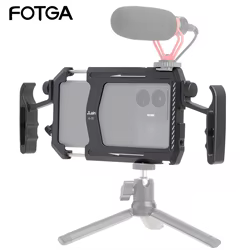 FOTGA Jaula para Smartphone de metal Rig Vlogging con manijas