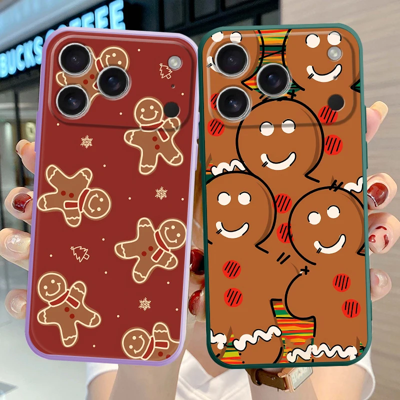 Funda suave navideña de hombre de jengibre para iPhone 11 12 13 Pro Max 7 8 16 14 15 Plus 17 Air XS XR 16e - imagen 4