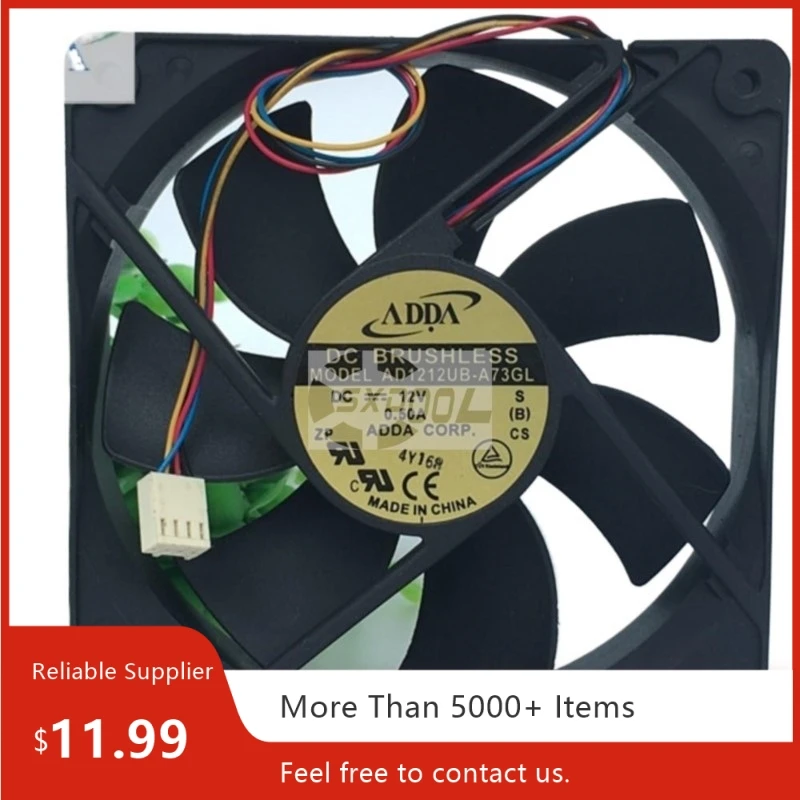 Ventilador Axial de 120mm para ADDA AD1212UB-A73GL 120x120x25mm DC 12V 0.5A ventilador de doble bola PWM de 4 cables