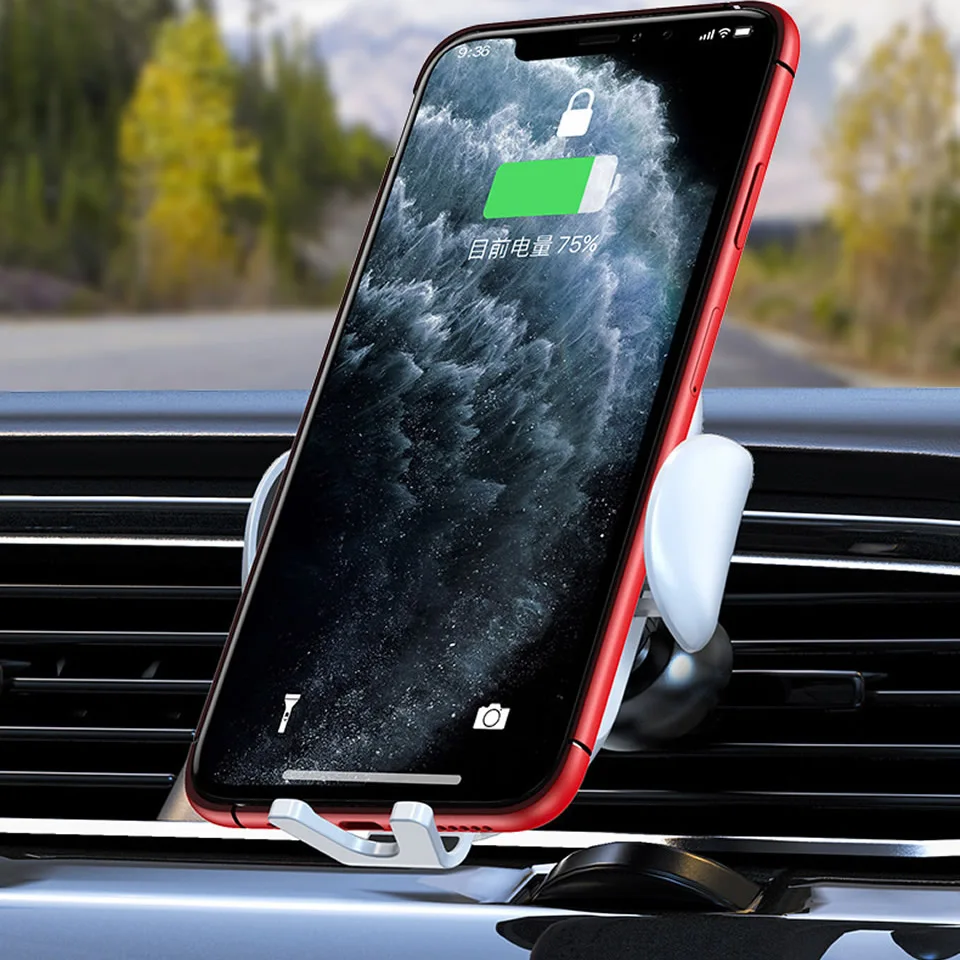 Soporte de teléfono para coche, cargador inalámbrico de 15W para iPhone 13, 12Pro Max, 11, 11Pro, X, XR, XSMAX, 8, 7 Plus, infrarrojo inteligente - imagen 4