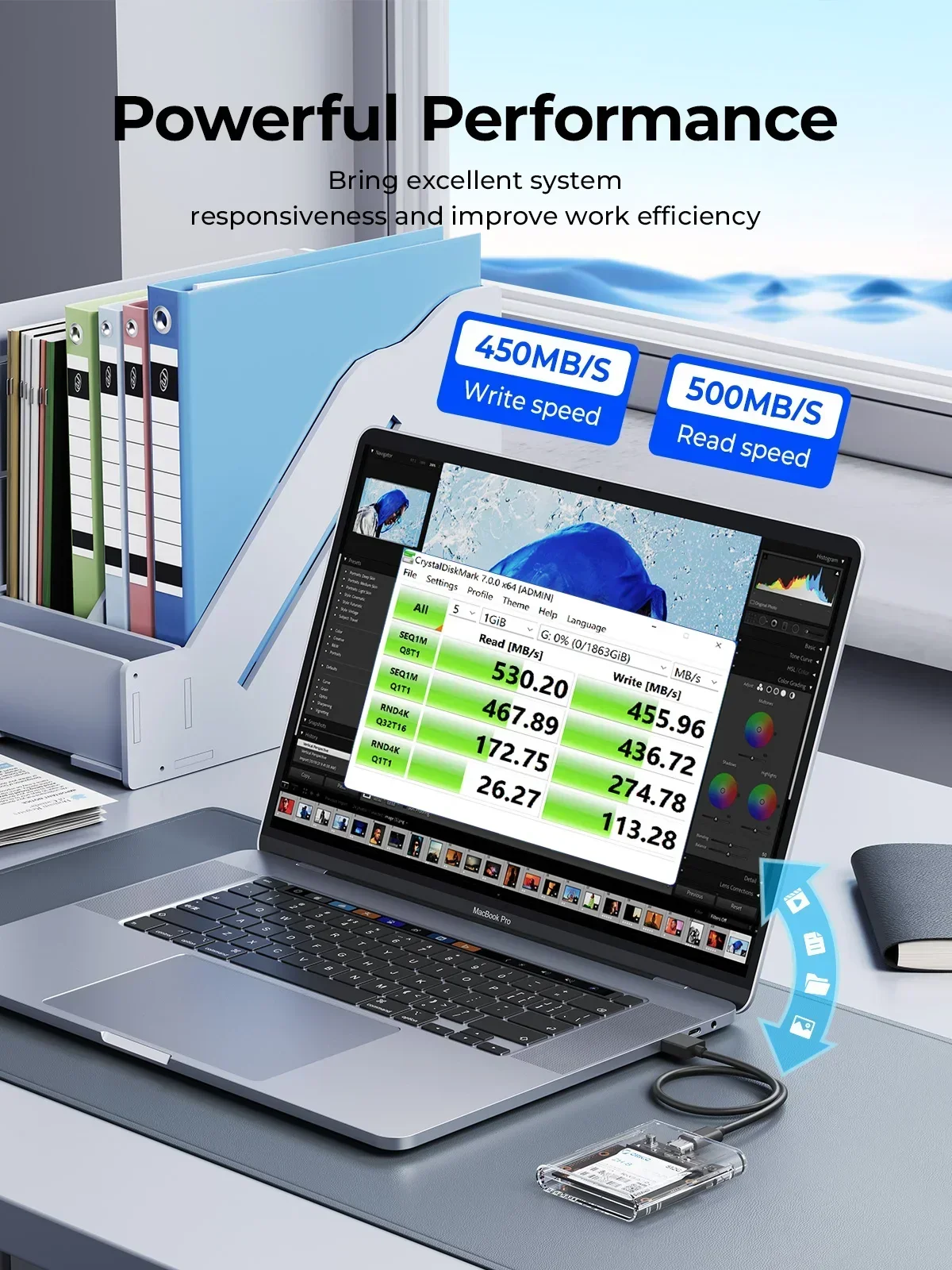 ORICO-funda SSD de tamaño medio de 2,5 pulgadas, carcasa para disco duro USB C, carcasa para disco duro tipo C, 5Gbps, compatible con suspensión automática para SSD de 2,5 pulgadas, tamaño Mini - imagen 3