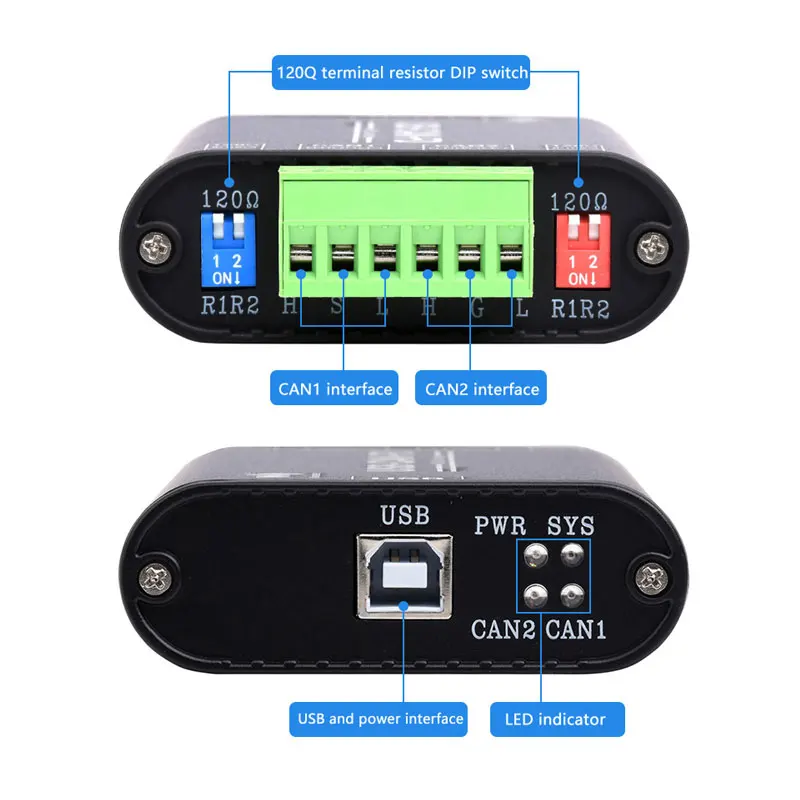 Adaptador Industrial USB a CAN FD, analizador lógico de datos de Bus CAN/CAN FD, opciones de comunicación de Bus CAN/CAN FD compatibles con Windows/Linux - imagen 4