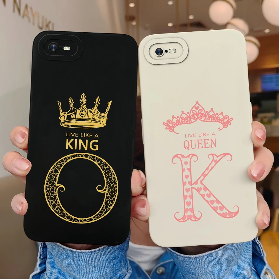Funda de teléfono para OPPO A1K Realme C2, protector de silicona líquida con letras y parachoques, protección completa para A1 K A-Z C 2, regalo para pareja