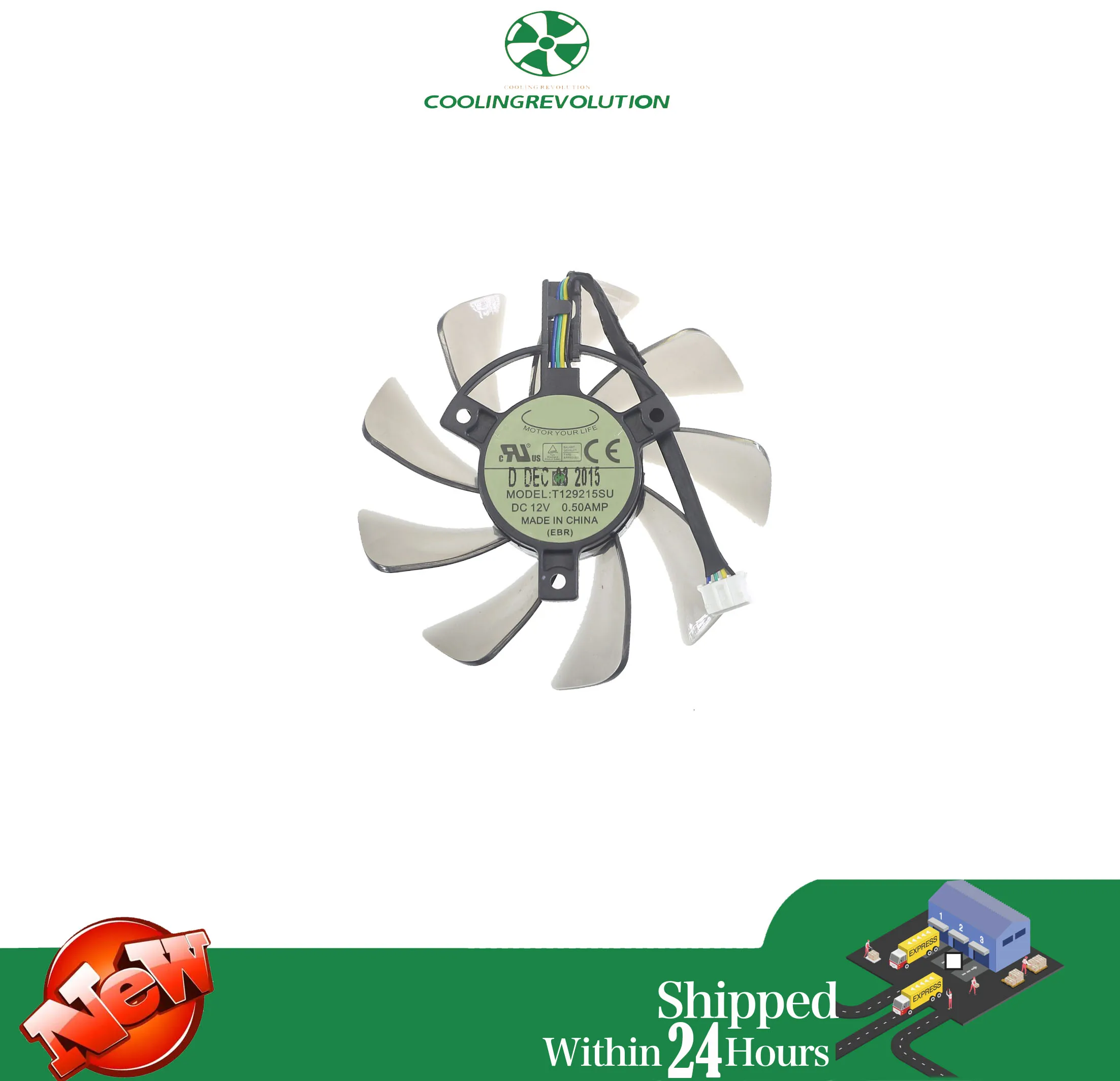 Ventilador gráfico para HP GeForce GTX 1660 ITX, 87mm de diámetro, T129215SU, DC12V, 0.50AMP, 4PIN - imagen 2