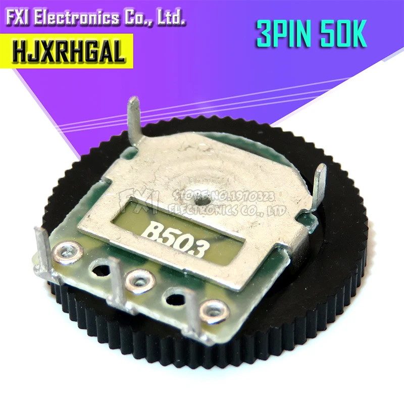 Potenciómetro de ajuste de doble engranaje, 10 piezas, B503, 50K, 3 pines, 16x2mm