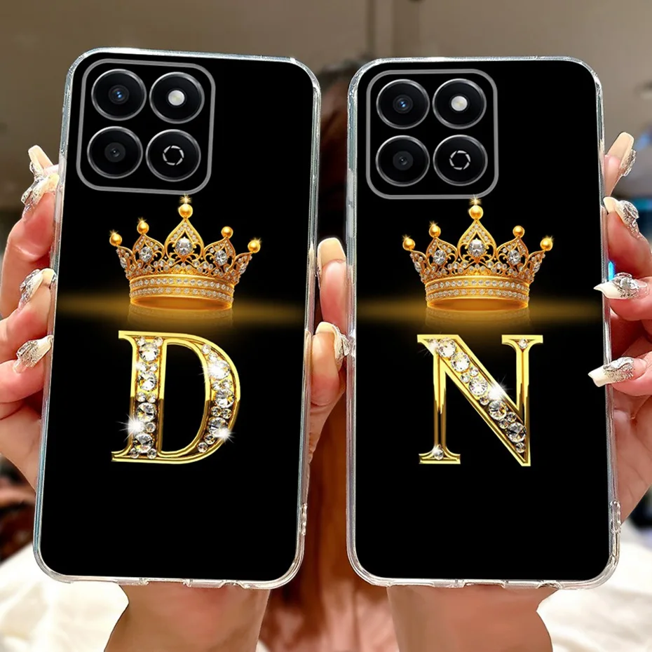 Funda de teléfono con letras a la moda para Honor X7c / Honor 200 Smart / Play 60 Plus, fundas de silicona suaves y delgadas de TPU transparente, parachoques - imagen 3