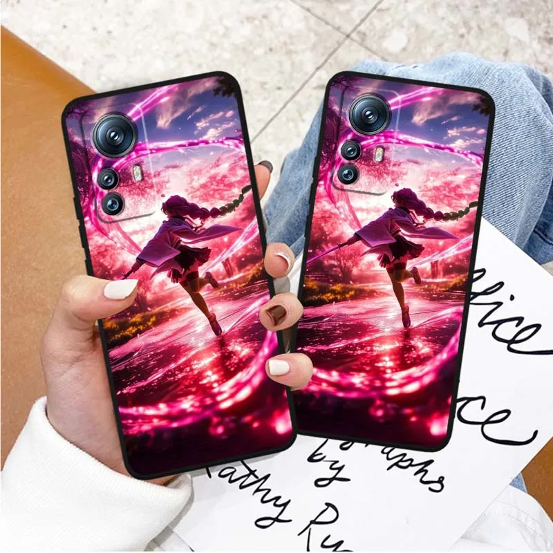 Mitsuri lindo Anime para Xiaomi Mi 17 15 14 14T 13 12 11 13T 12T 11T 12X Lite Ultra Pro Max 5G funda de teléfono negra - imagen 3