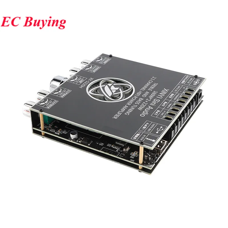 Placa amplificadora XY-S220H App Control 160Wx2 + 220W TDA7498E 2,1, doble canal, Compatible con Bluetooth 5,1 + AUX + tarjeta de sonido USB + Flas USB - imagen 3
