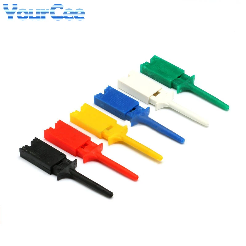 12 unids/lote ganchos de prueba Clips para analizadores lógicos Clip de prueba lógica aplanamiento gancho plano conexión de sonda Mini Grabber prueba SMD IC
