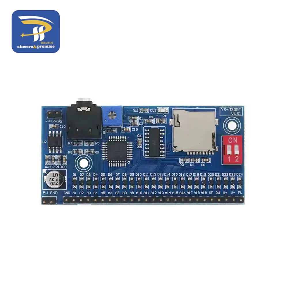 Módulo de reproducción de voz M3D5T TYPE-C MP3 activa reproducción única MCU DIY control prompt broadcaster