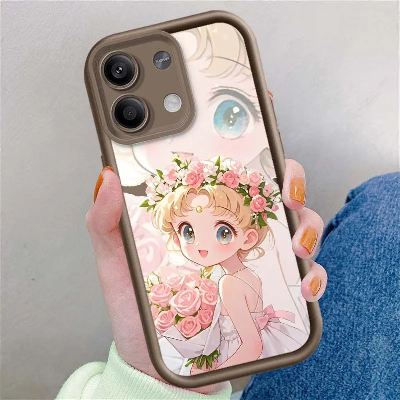 Funda Protectora para Teléfono con Dibujos Animados de Niña Linda para Redmi Note 14 13 12 11 12R 12R 11T Pro Speed Plus 5G Eye Ladder - imagen 2