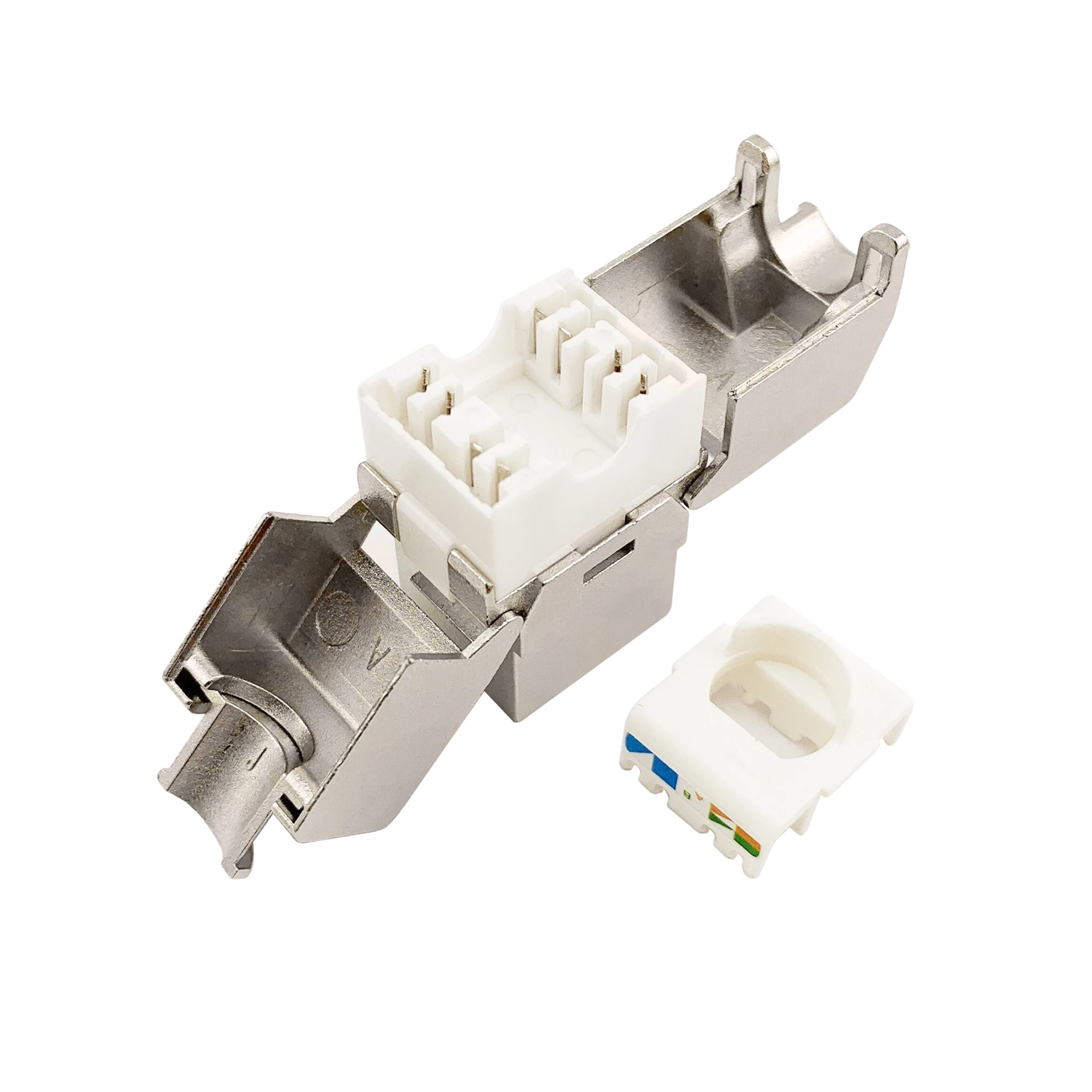 Keystone-conector Rj45 de 2-50 piezas, Conector de módulo de aleación de Zinc con ranura para F/6/7 F/UTP, Gato blindado, sin herramientas de inserción de red LAN - imagen 3