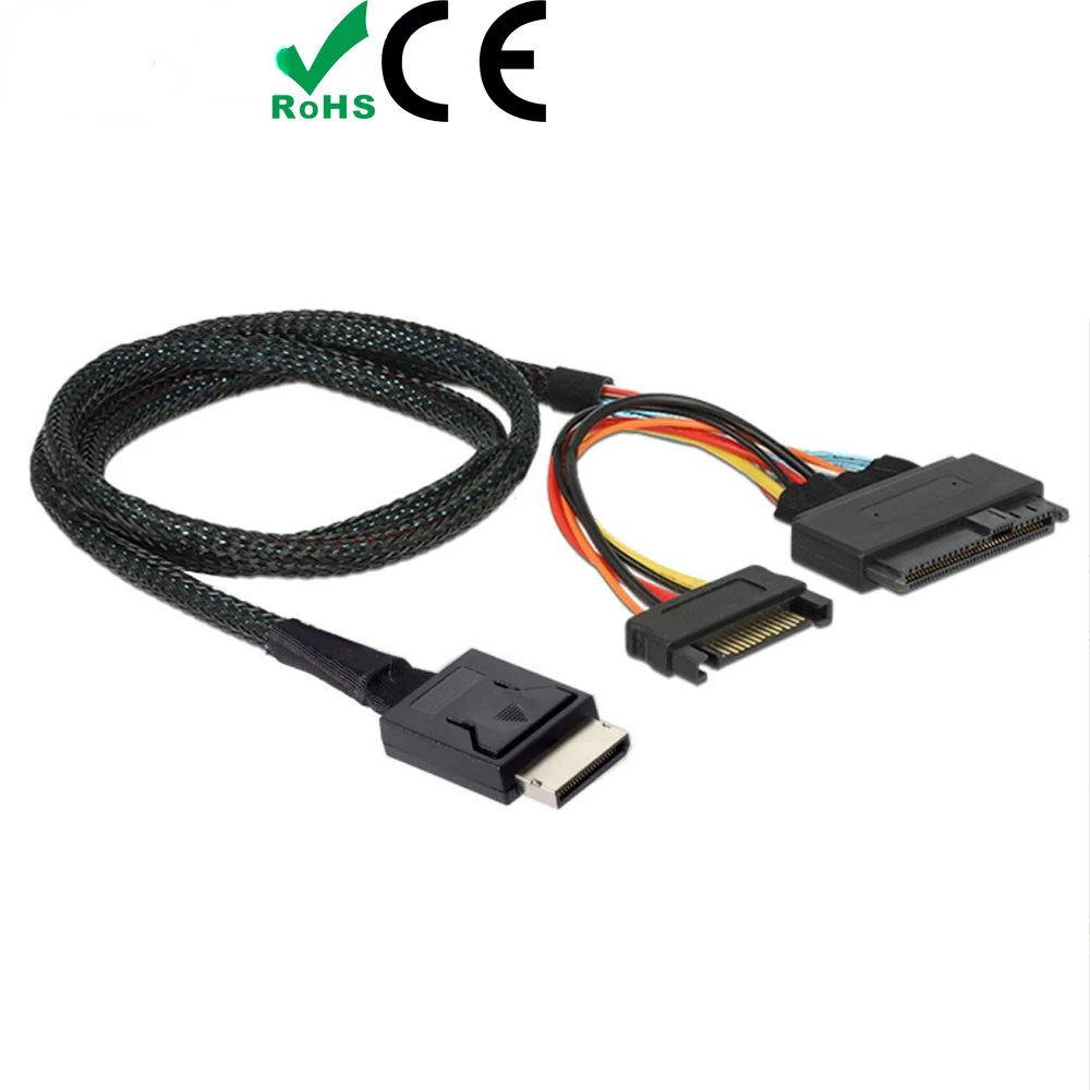 Oculink-Línea de servidor PCIE SFF 8611 4I a U.2 SAS SFF 8639 + 15P SATA - imagen 2