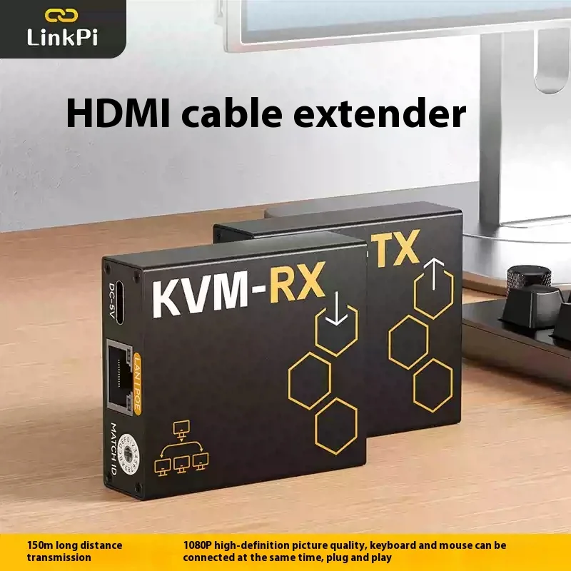 Extensor KVM sobre IP HDMI 1Tx 4Rx 4K HDMI a RJ45 Control de teclado/ratón Alcance de 100 m