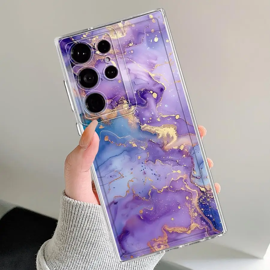 Funda de teléfono de mármol a la moda para Galaxy S20 S21 S22 S23 S24 Plus S21 S22 S23 S24 Ultra S20 S21 S23 FE Note 20 Ultra 10Plus - imagen 2