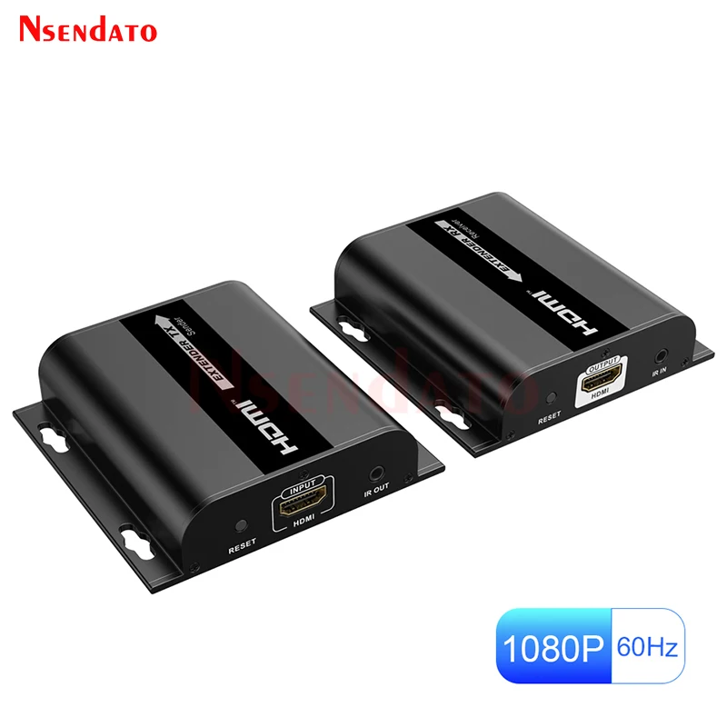 HDbitt LKV383 Extensor HDMI RJ45 1080p 120 m Cat6 para PS5, TV, PC