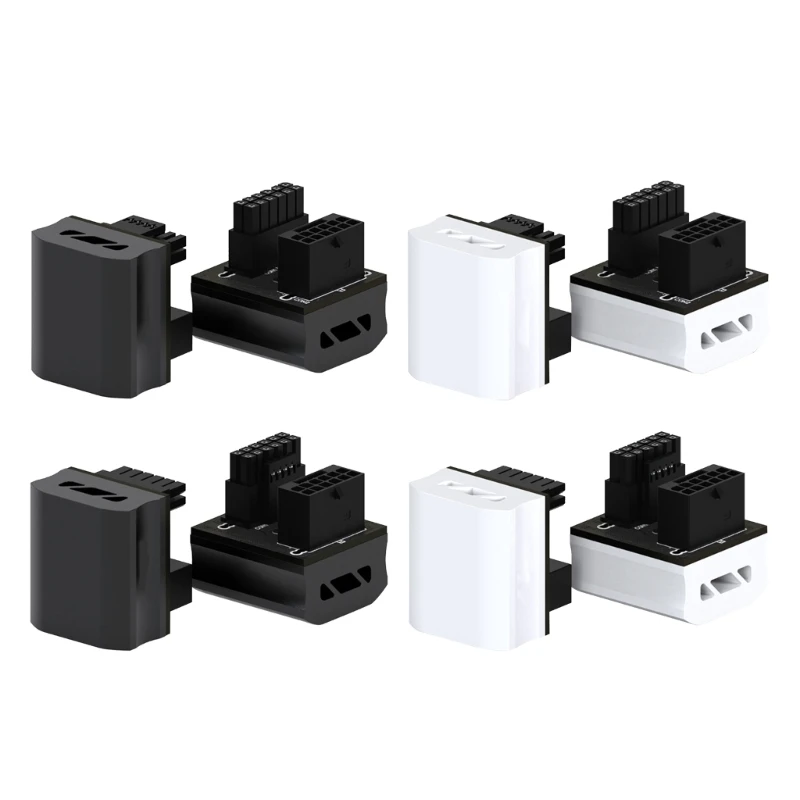 Adaptador de corriente de tarjeta gráfica de 16 pines 12 + 4 pines macho a hembra conector de giro de 180 grados rendimiento de