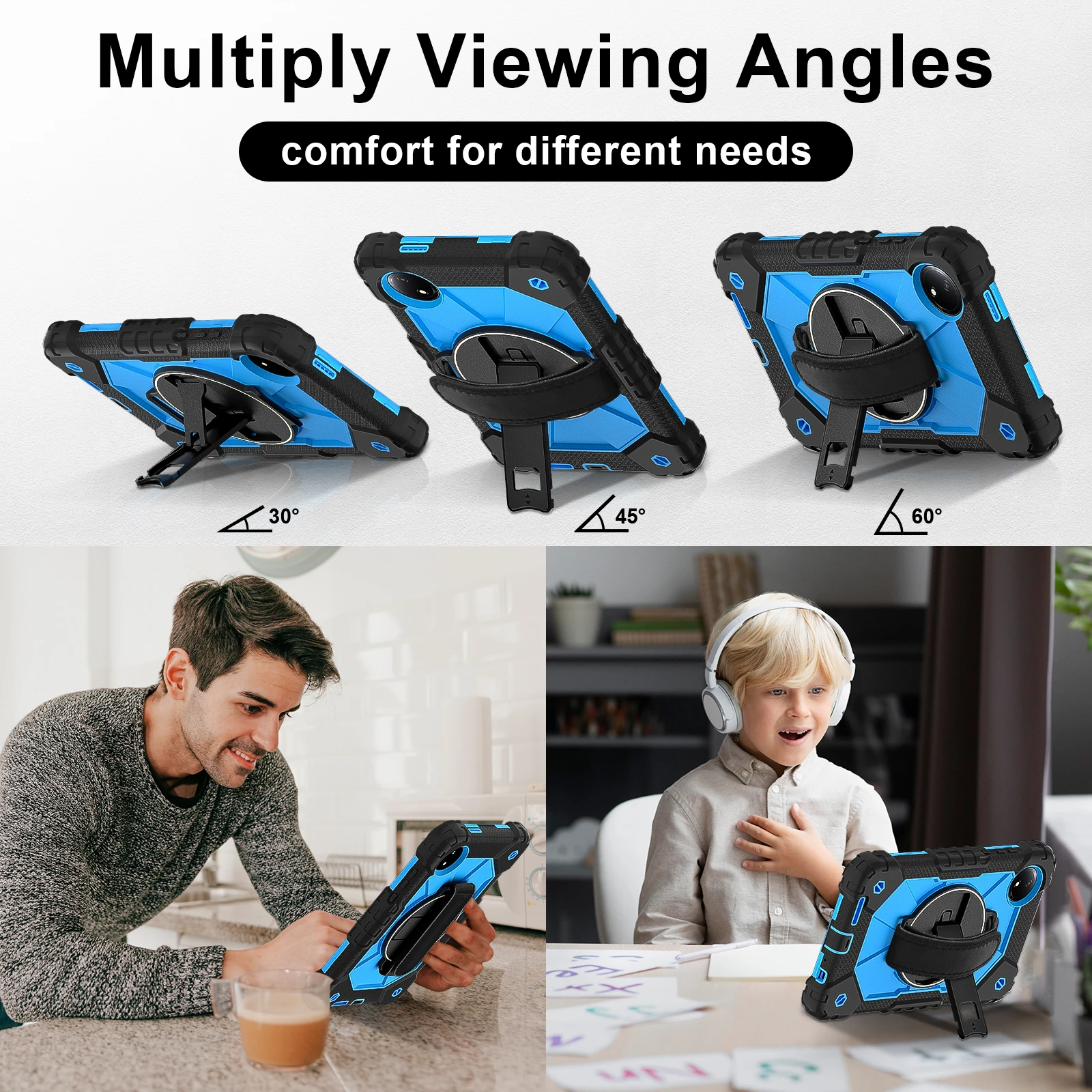 Funda resistente para Xiaomi Redmi Pad SE 8,7 2024 360 cubierta con soporte giratorio para Redmi Pad SE 4G 2024 8,7 pulgadas con correa para el hombro - imagen 4