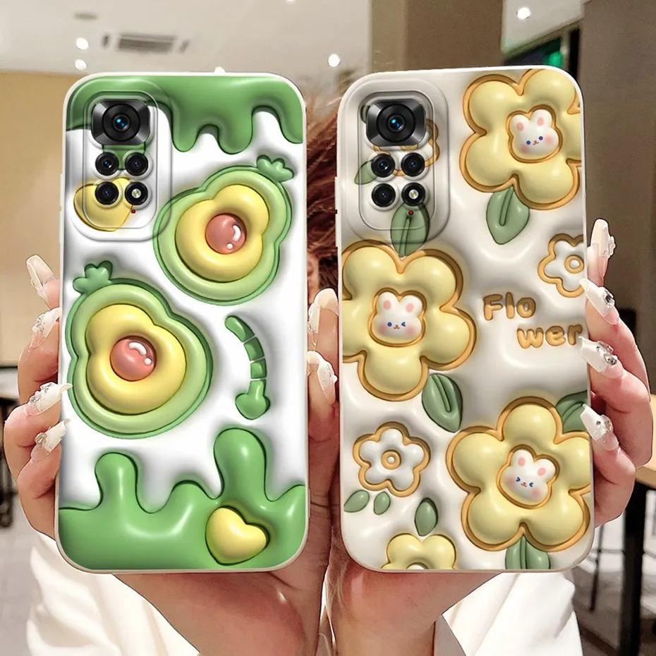 Funda protectora de lente para Xiaomi Redmi Note 11 4G / Note 11s 4G / Note11 Pro 4G, fundas de teléfono de silicona suave con estampado encantador - imagen 2