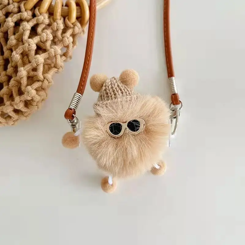 Soporte de cuerpo de mensajero para teléfono, para teléfono soporte cruzado, lindo soporte de Clip trasero de felpa, soporte trasero Universal, cadena colgante - imagen 3