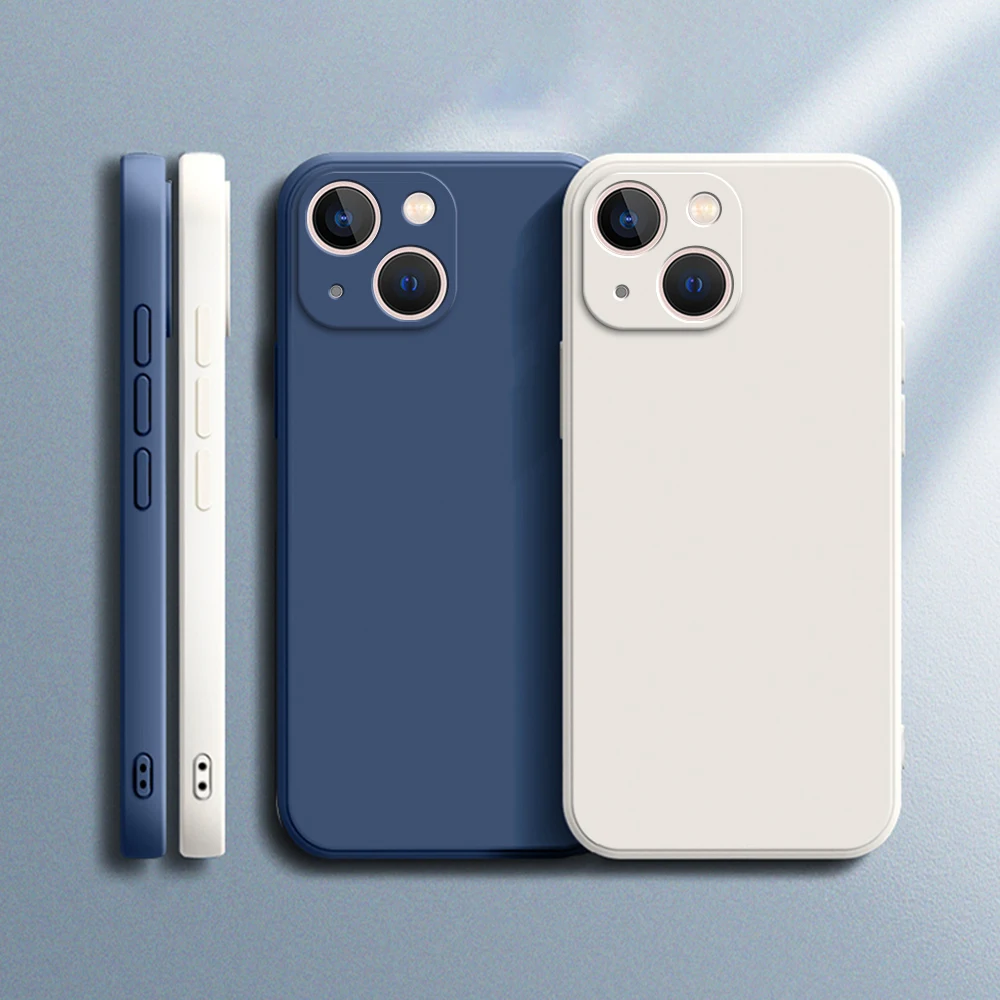 Para iphone 13 Funda iphone 11 12 13 mini 14 15 16 Plus 13 Pro Max Funda Siquare Mate Silicona Funda de teléfono clásica de lujo Funda - imagen 2