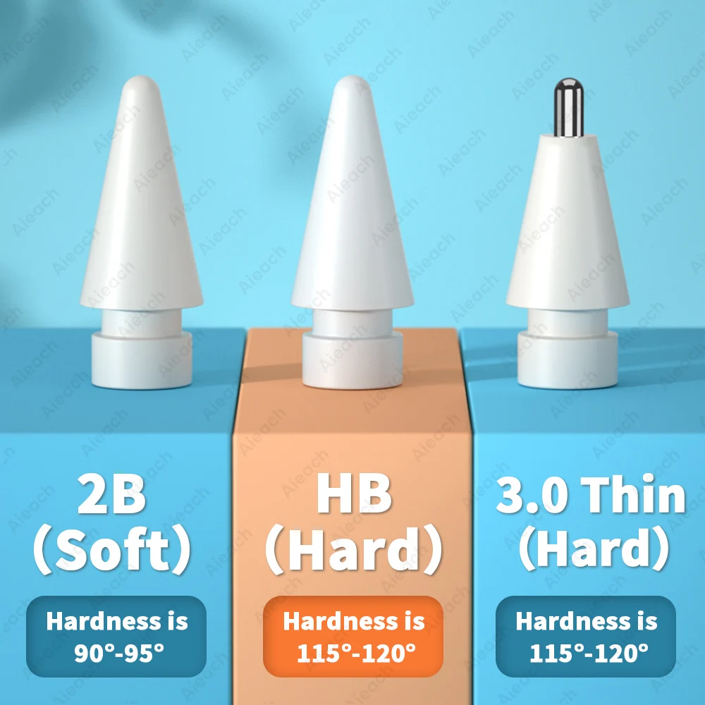 Puntas de lápiz para Apple Pencil 1.a y 2.a generación, doble capa 2B, HB y punta fina para punta de lápiz Apple, suficiente para 4 años de uso - imagen 2