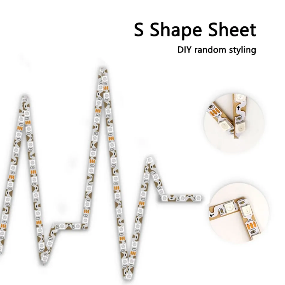 Tira de luces LED flexible individualmente direccionable, 5M, estrecho, 6mm, WS2812B, DC 5V, FPC, tipo S, 60 Leds/m, SMD 5050, RGB Pixel IC - imagen 4