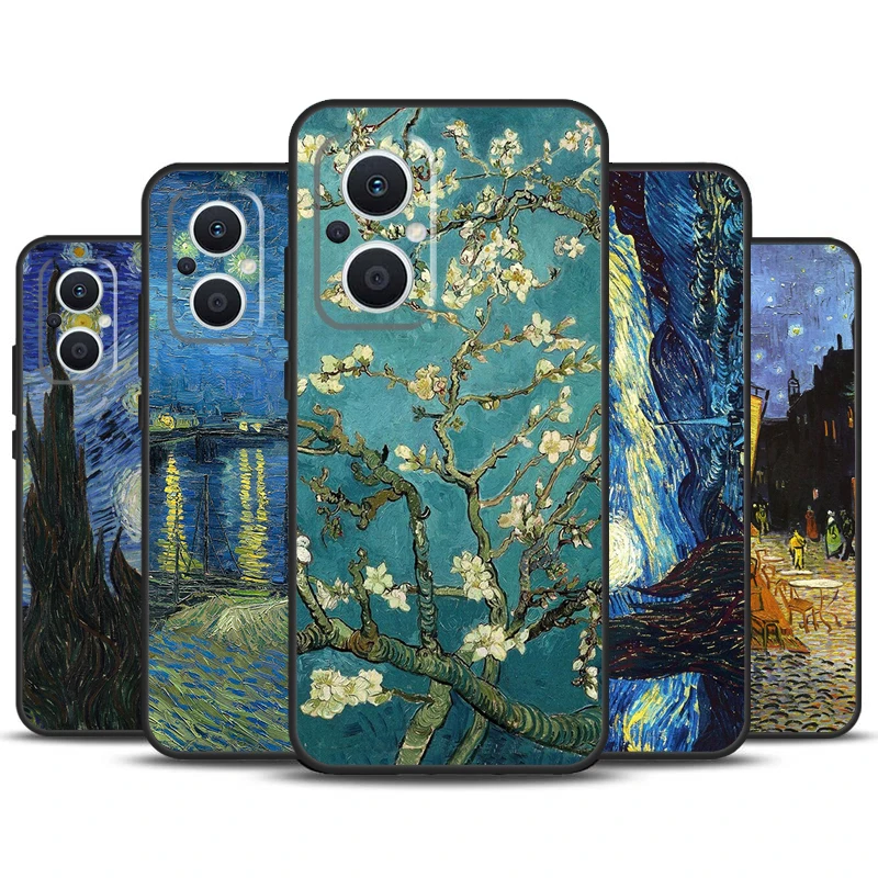 Funda de pintura al óleo de Van Gogh para OPPO Reno 10 8 Pro 4Z 5Z 4 5 6 7 Lite 8T OPPO Find X5 Lite X6 Pro X3 X2 Neo