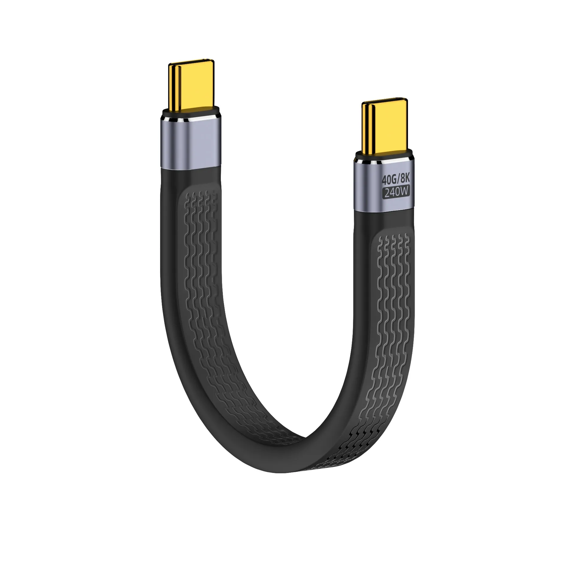 USB 4 90 grados Thunderbolt3 codo USB C Cable 40Gbps Thunderbolt 4 ángulo tipo C Cable para SSD portátil Macbook conector de codo - imagen 2