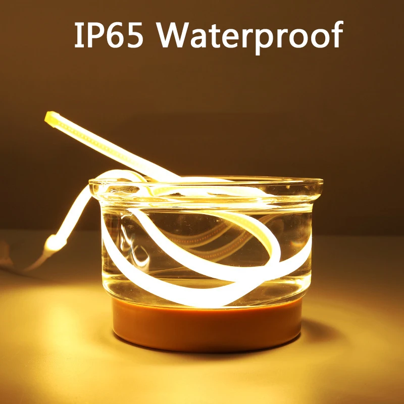 Tira de luces LED COB de 1M-25M y 220V con enchufe de alimentación de la UE para habitación, dormitorio, cocina, cinta Flexible impermeable para exteriores - imagen 3