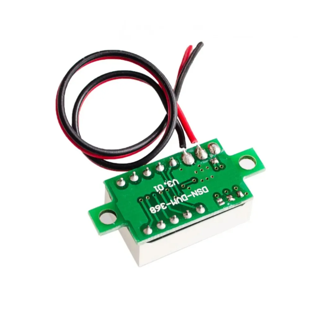 0,28 0,36 pulgadas DC 0-30V LED Mini voltímetro digital pantalla LED azul/rojo/verde voltímetro medidor de voltaje Panel medidor 2 3 cables - imagen 3