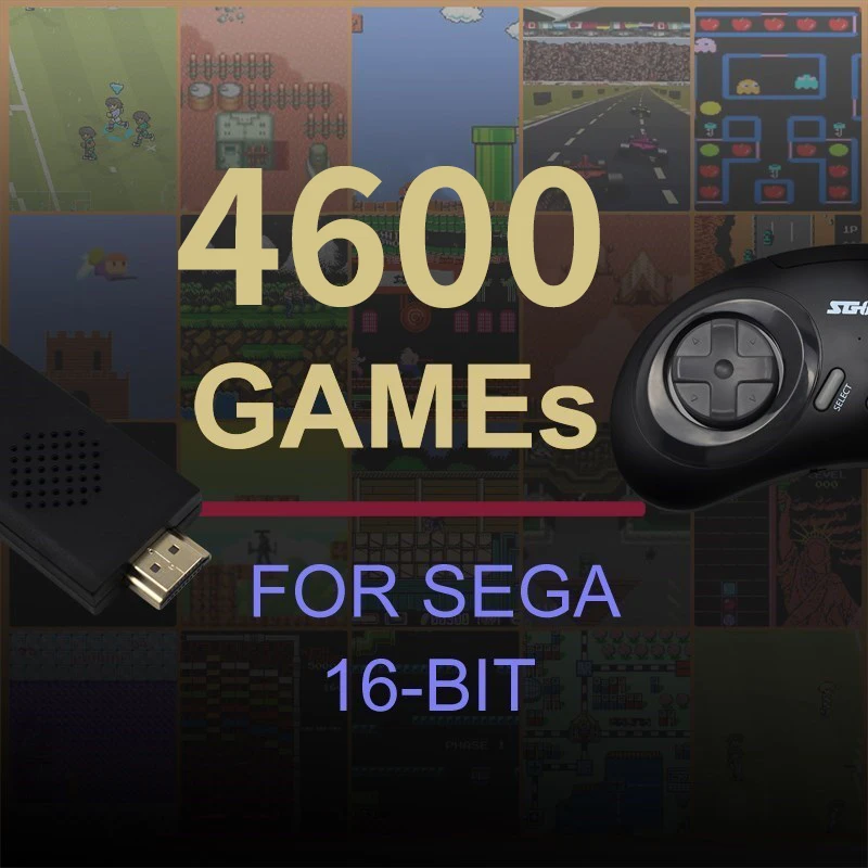 Consola de videojuegos Retro MD de 16 bits para Sega Genesis, más de 1500 juegos clásicos integrados, mando inalámbrico, reproductor de juegos de TV HD - imagen 4