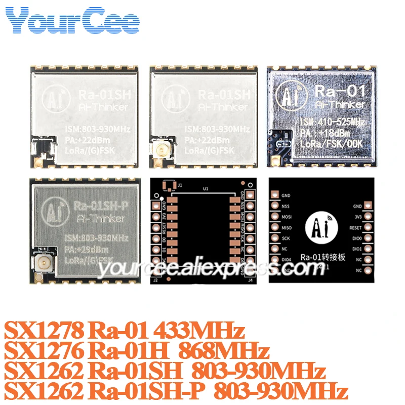 10 uds/1 unidad SX1276 LoRa Ra-01H 868MHz SX1278 Ra-01 433M SX1276 Ra-01H módulo de comunicación inalámbrica Wifi de espectro extendido