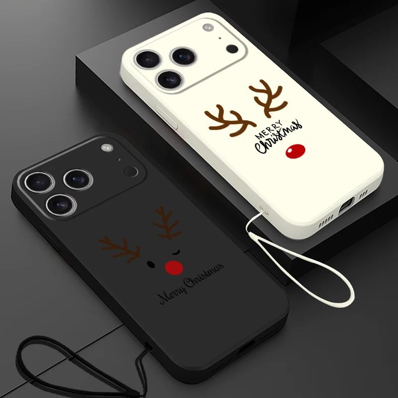 Funda blanda para iPhone 7 8 XS XR 11 12 13 Pro Max 16 14 15 Plus 16e 17 Air elementos navideños lindos