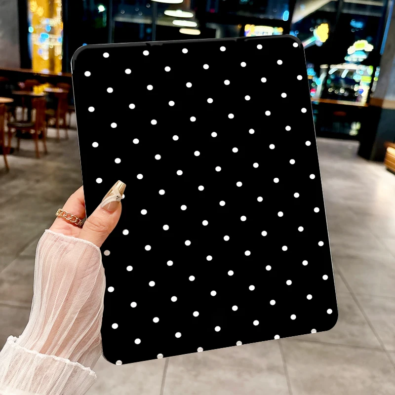 Funda clásica de lunares negros para iPad pro 10/11 pulgadas 2020/6/7th /8th /Air 3rd/Air 4th/9th gen/Air 5th Gen 2022/Air 11