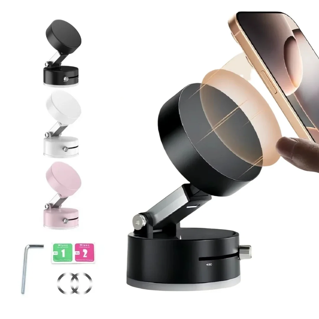 Soporte de teléfono de coche con succión magnética al vacío reutilizable para Apple iPhone 12 13 14 15 16 Pro Max Galaxy S25 S24 Pixel Huawei - imagen 2