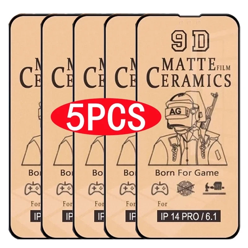 Película de cerámica mate suave para iPhone, Protector de pantalla para IPhone 13, 11, 14 Pro Max, 12 Mini, 8, 7 Plus, 14Plus, XS MAX, XR, sin vidrio, 5 unidades